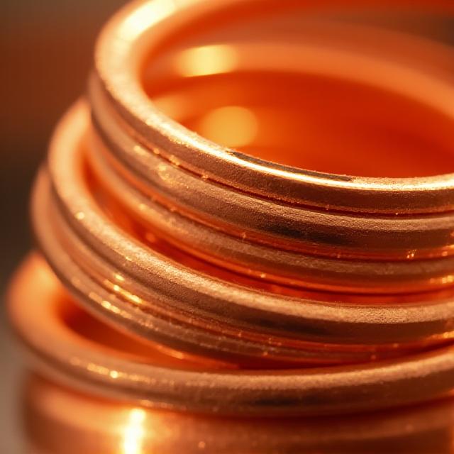 Koperen buizen op rol